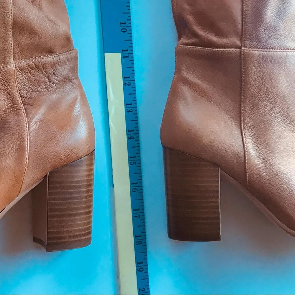 Wynona Leather Boots Tall Silent d  | Sz 39/US 8/8.5 | Carmel Tan Brown - Picture 5 of 16